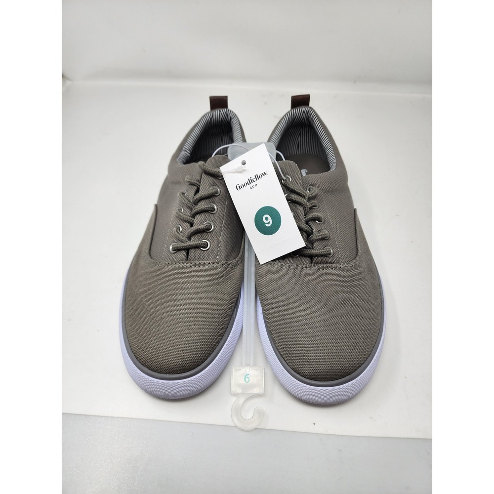 Goodfellow & Co Mens Low Top Lace Up Sneakers Gray Canvas Casual Size 9